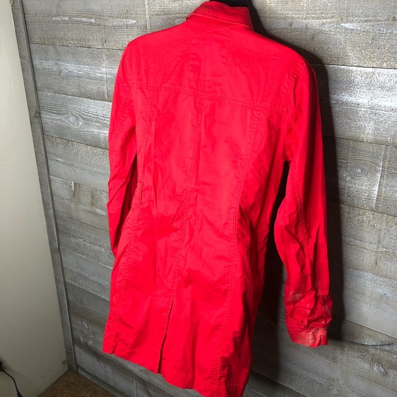 Michael Kors red lightweight spring peacoat trench coat - Picture 6 of 7